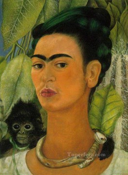 猿との自画像 フェミニズム フリーダ・カーロ Oil Paintings